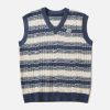 colorblock stripe vest sweater youthful & trendy appeal 2401