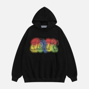 colorful 3d letter hoodie   youthful urban streetwear 8629