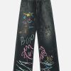 colorful graffiti jeans urban chic & edgy appeal 1728