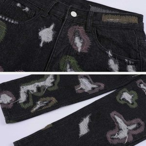 colorful hole jeans youthful & vibrant jeans with edgy detailing 7250