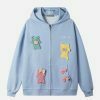 colorful knit bear hoodie   youthful & trendy streetwear 2385