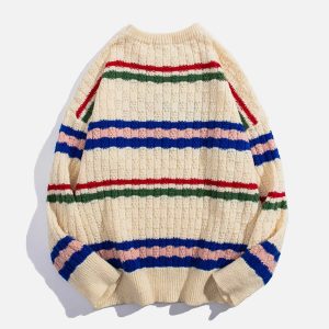 colorful letter sweater with flocking   youthful & bold 8578