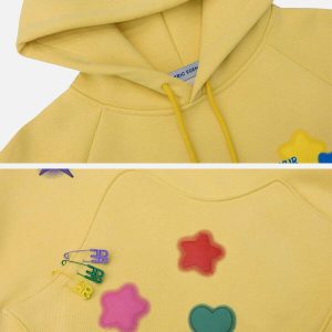 colorful star hoodie   youthful & trendy urban appeal 2457