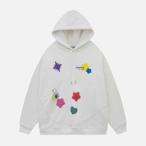 colorful star hoodie   youthful & trendy urban appeal 5521