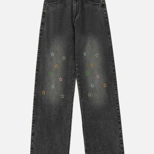 colorful star jeans   youthful & vibrant streetwear look 1393