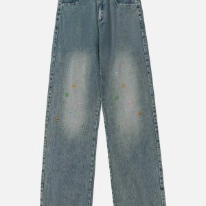 colorful star jeans   youthful & vibrant streetwear look 6002