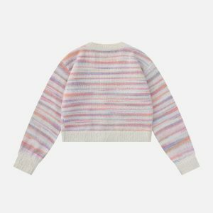 colorful striped cardigan youthful & chic streetwear 3451