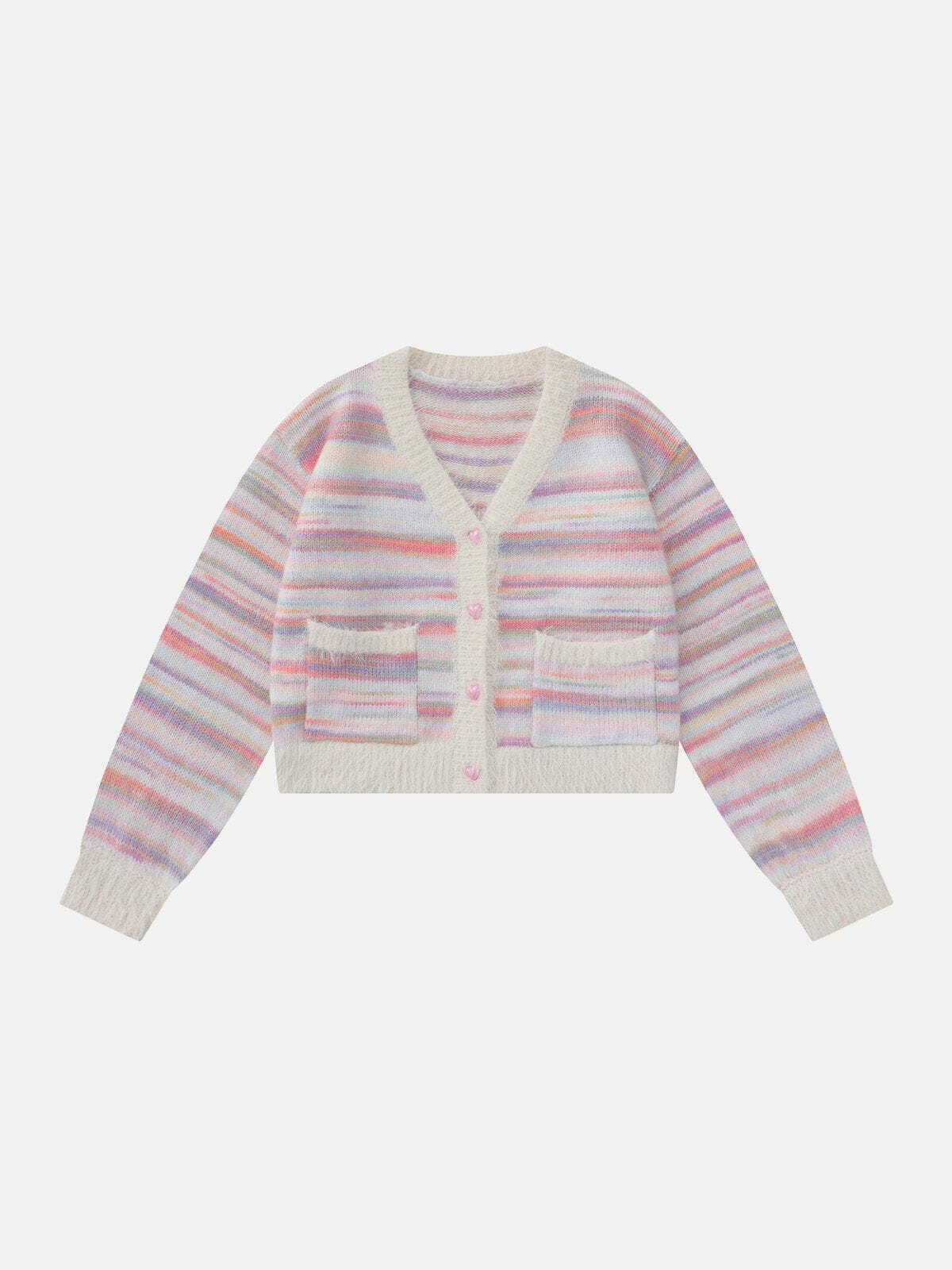 colorful striped cardigan youthful & chic streetwear 3842
