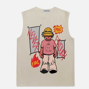 comic hero vest youthful & bold streetwear icon 2905