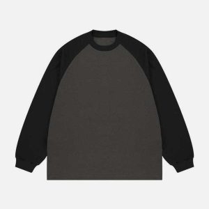 contrast spliced sweatshirt dynamic urban style 7832