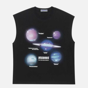 cosmic planet vest   youthful & trendy streetwear highlight 1386