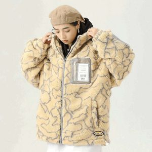 cozy fleece jacket   warm & chic urban 1587