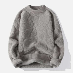cozy mink fleece sweater solid & warm chic comfort 8368