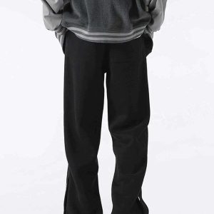 crafted flocked letter sweatpants with foot slit urban appeal 2287