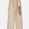 crafted flocked letter sweatpants with foot slit urban appeal 4476