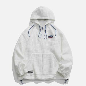 crafted patch pocket hoodie solid zip design urban appeal 6749