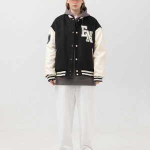 crafted plaid embroidery varsity jacket urban & retro appeal 1157