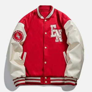 crafted plaid embroidery varsity jacket urban & retro appeal 3264