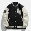 crafted plaid embroidery varsity jacket urban & retro appeal 8367