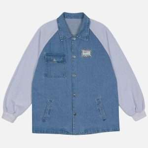 crafted stitching denim jacket iconic urban style 8850
