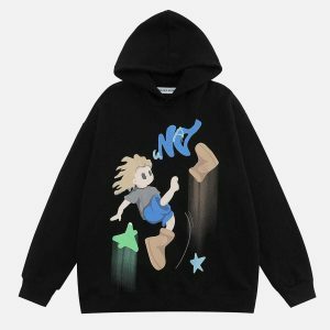 creative cartoon hoodie   youthful & trendy streetwear 3767