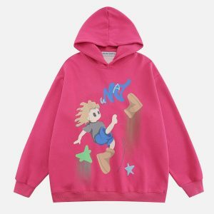 creative cartoon hoodie   youthful & trendy streetwear 6149