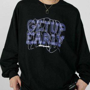 creative letter print sweatshirt bold lettered sweatshirt dynamic urban style 3617