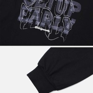 creative letter print sweatshirt bold lettered sweatshirt dynamic urban style 5717