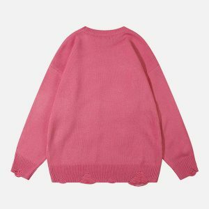 creative love applique sweater   edgy & retro streetwear 6290