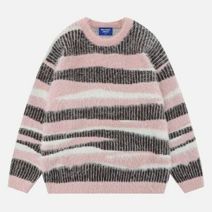 creative striped patchwork sweater urban edge 2467