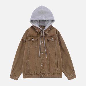 custom denim jacket with detachable hood solid & chic 4653