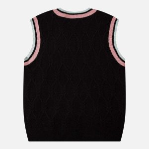 cute & youthful friendship sweater vest   trendy y2k vibe 7164