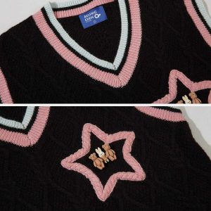 cute & youthful friendship sweater vest   trendy y2k vibe 7576