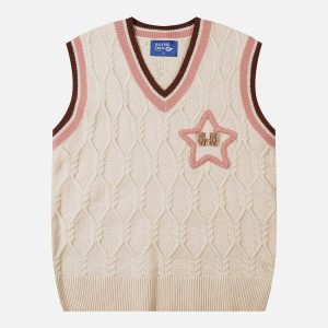 cute & youthful friendship sweater vest   trendy y2k vibe 8211