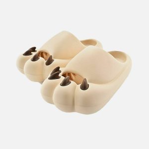 cute cat paw slippers   cozy & quirky comfort essential 4316