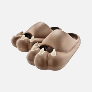 cute cat paw slippers   cozy & quirky comfort essential 6942