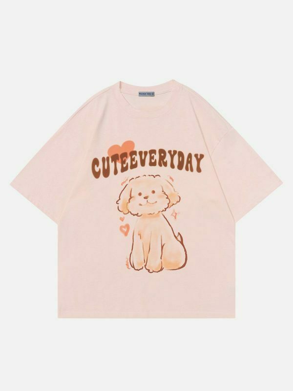 cute dog print tee   playful & trendy canine fashion 3039