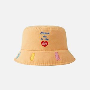 cute embroidered bear hat   youthful & trendy accessory 1613