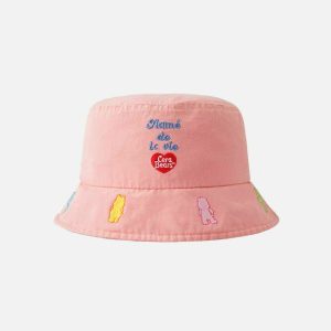 cute embroidered bear hat   youthful & trendy accessory 7425