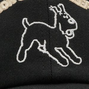 cute embroidered dog cap   youthful & trendy streetwear 4366