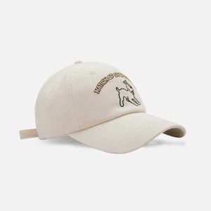 cute embroidered dog cap   youthful & trendy streetwear 6384