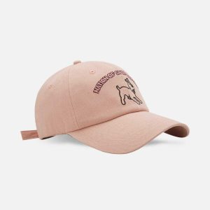 cute embroidered dog cap   youthful & trendy streetwear 8715