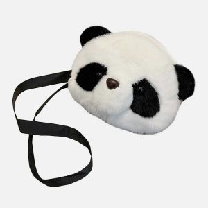 cute plush panda bag   youthful & quirky streetwear charm 6911