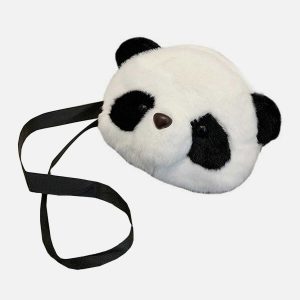 cute plush panda bag   youthful & quirky streetwear charm 7415