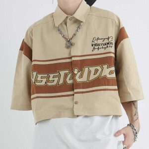 detachable short sleeve shirt   chic & versatile streetwear 2216