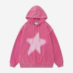 detachable sleeve star washed hoodie   edgy streetwear essential 5325