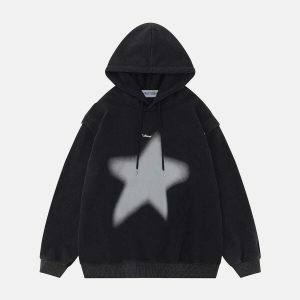 detachable sleeve star washed hoodie   edgy streetwear essential 5983