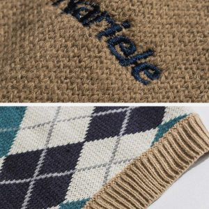 diamond stitch sweater vest   chic & crafted design 6768