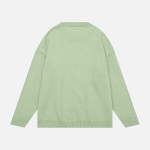 digital jacquard sweater with fringe youthful & chic 5648