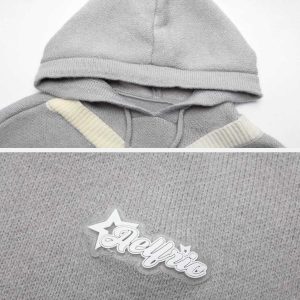 distressed knit hoodie   edgy urban streetwear staple 1234